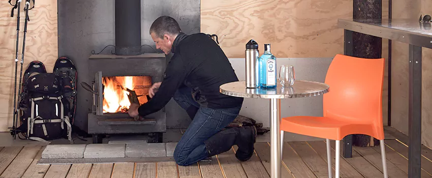Open Hearth Wood Fireplace Installation in Sherbrooke, QC